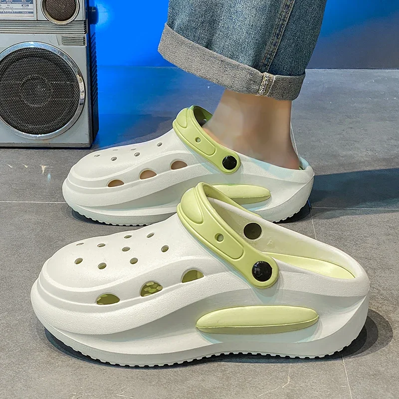 2025 Men and women's new summer thick sole anti-slip wear comfortable sandals beach breathable couple casual slippers men shoes