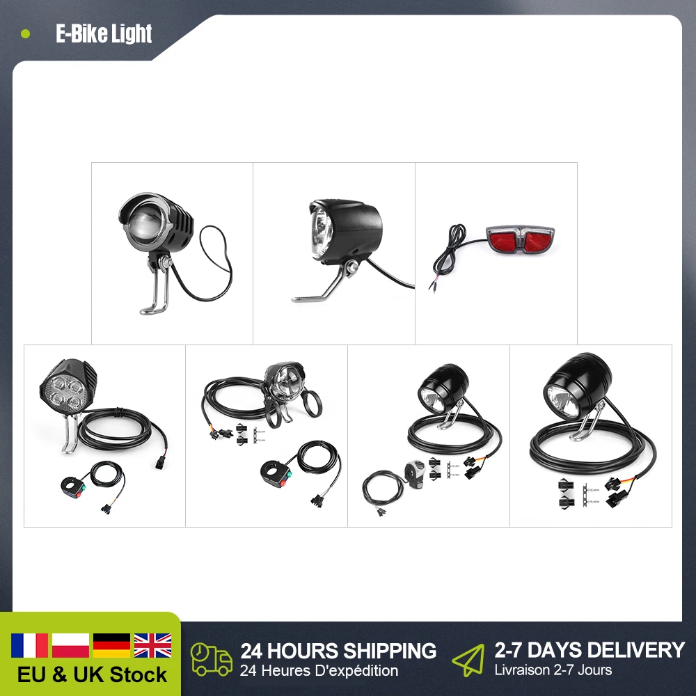 Electric Bike Headlight Taillight Waterproof LED Light For ebike Electric Bicycle Conversion Kit
