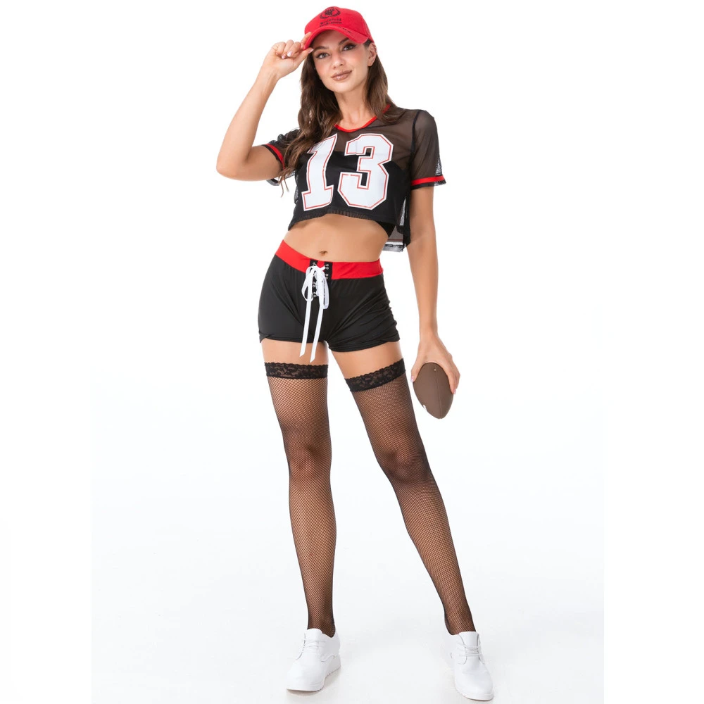 Disfraz de animadora de pelota de Rugby de fútbol americano para mujer, Sexy, fiesta Halloween Disfraces de, conjuntos uniforme escolar para niña| | AliExpress