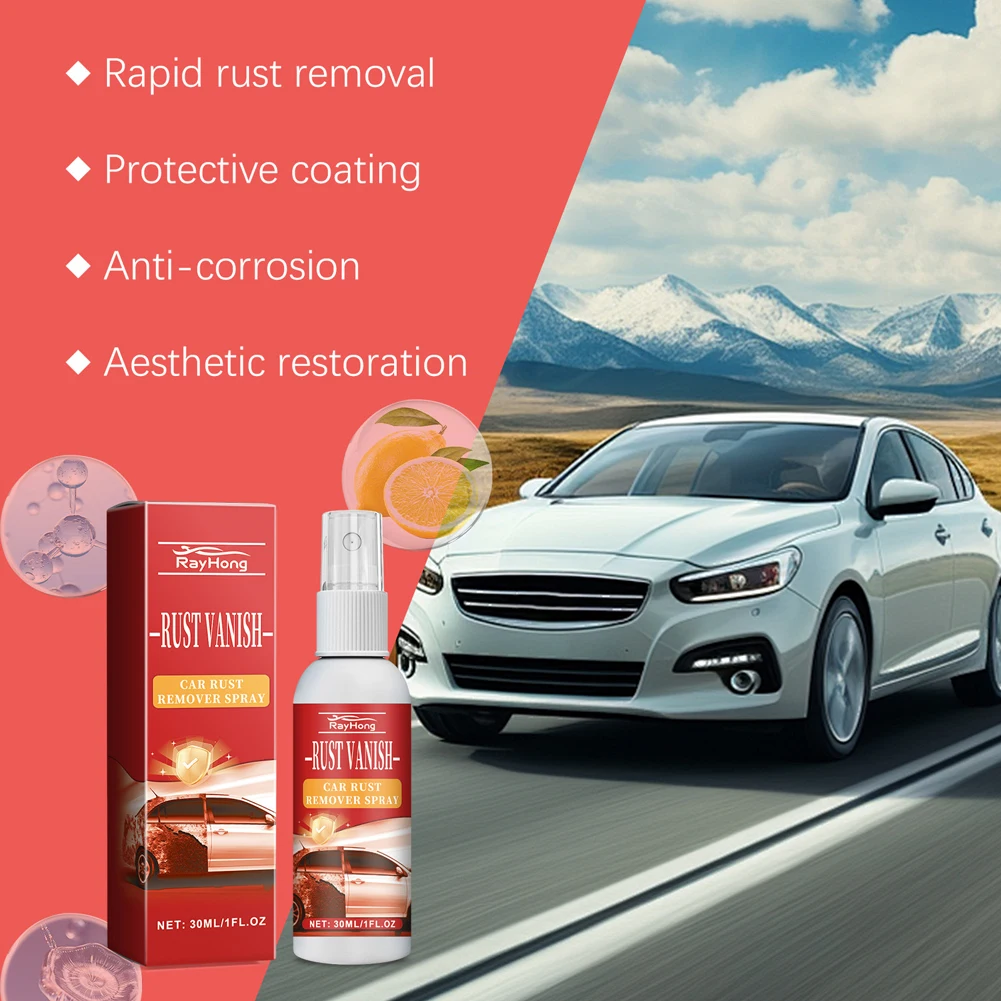 30ml Car Rust Remover Spray Metal Surface Chrome Cleaner Metal Dust Iron Powder Remover Cleaner Cleaning Spray