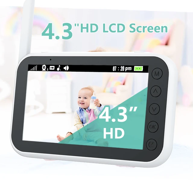 2023 New Baby Monitor 4.3Inch Wireless With PTZ Camera High Security Camera  Night Vision Temperature Monitoring Baby Two camera - AliExpress