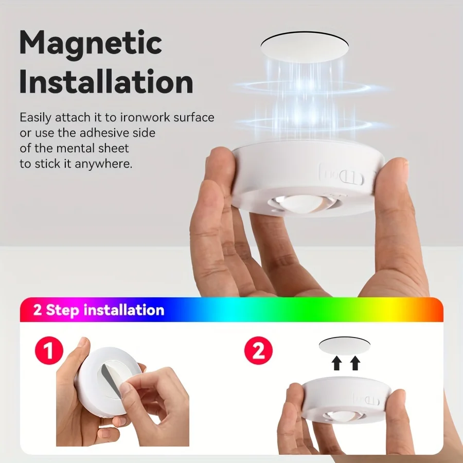 รูปสินค้า RGB 12 สี ไฟตกแต่งบ้าน รีโมทคอนโทรลไร้สาย ชาร์จได้
