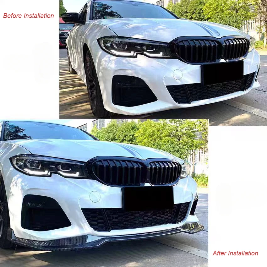 Front Bumper Splitter Lip for Bmw G20 G21 320i 320d 330i M340i M340d-Pre-Lci Mpack Spoiler Diffuser Lower Bumper Guard
