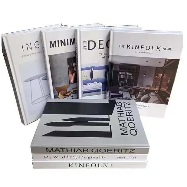 

Stylish Nordic Simulation Book Decoration for Study and Living Room Model, Hardcover Prop Book with Pages That Can Be Flipped