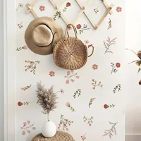 Boho Style Flowers Leaves Watercolor Wall Sticker Nursery Vinyl Wall Art Decals for Living Room Bedroom Kids Room Home Decor 1