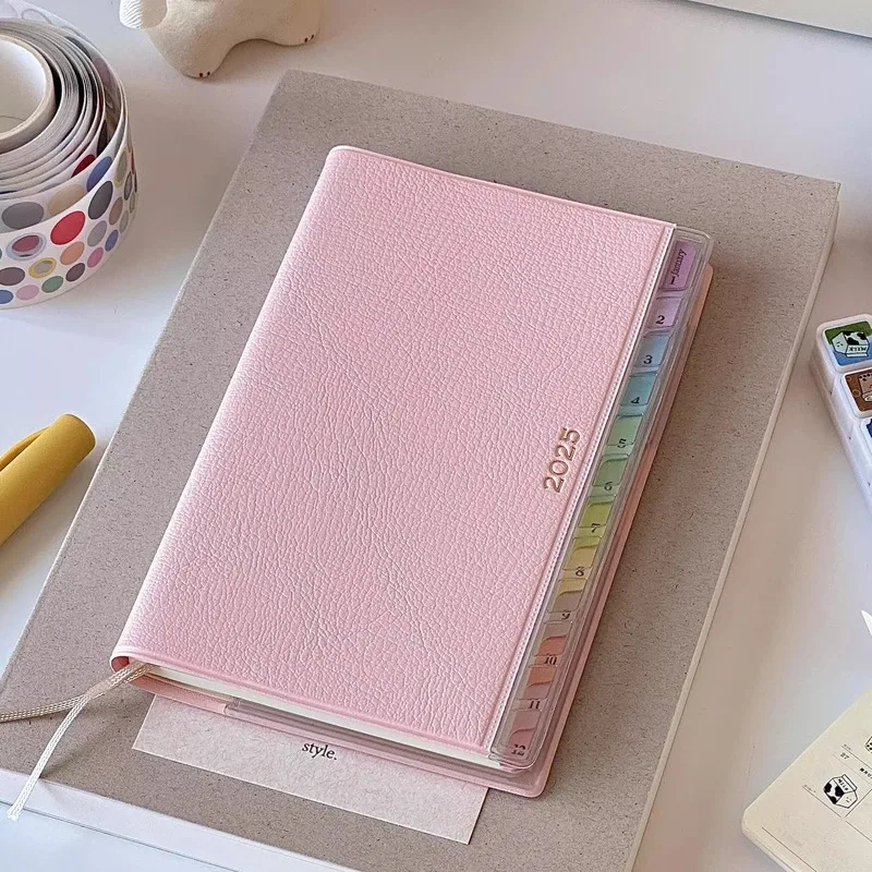 Rainbow Index Schedule Book Notepad Weekly Plan Diary Leather Schedule Manual Book Monthly Weekly Plan Notes Daily Notebook schedule notebook notebook diary journal notebook diary undated notepad