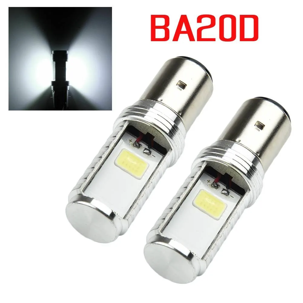 Ampoule de phare LED 6500k BA20D H6, faisceau lumineux Hi-Lo, feux  auxiliaires de moto, 1000lm 12V, 2 pièces - AliExpress