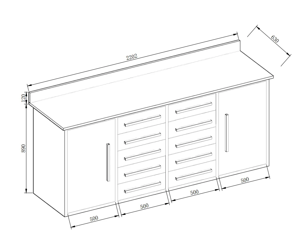 7ft Heavy-Duty Garage Workbench Cabinet with 10 Drawers Red image