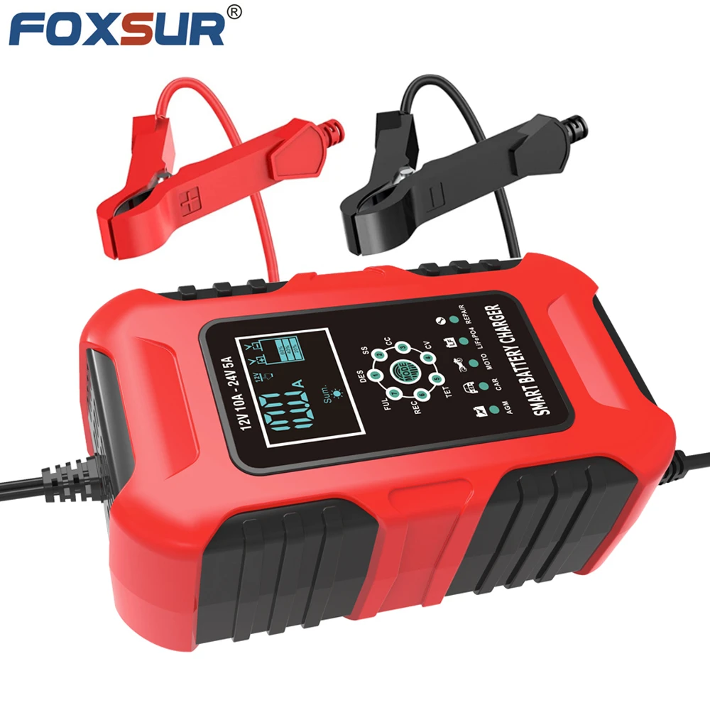 

Fully Automatic Car Battery Charger 12V 10A 24V 5A Smart Fast Charging for AGM GEL WET 7-stage Lead Acid Battery Charger
