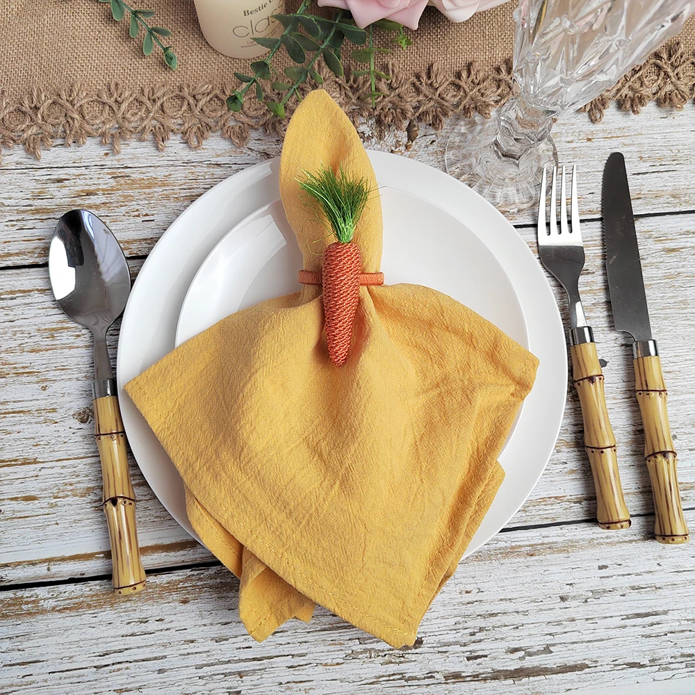 10 PCS Cloth Napkins 40x40cm Cotton Washable soft Fabric factory for Party Bridal Baby Shower Birthday Wedding Supplies Easter