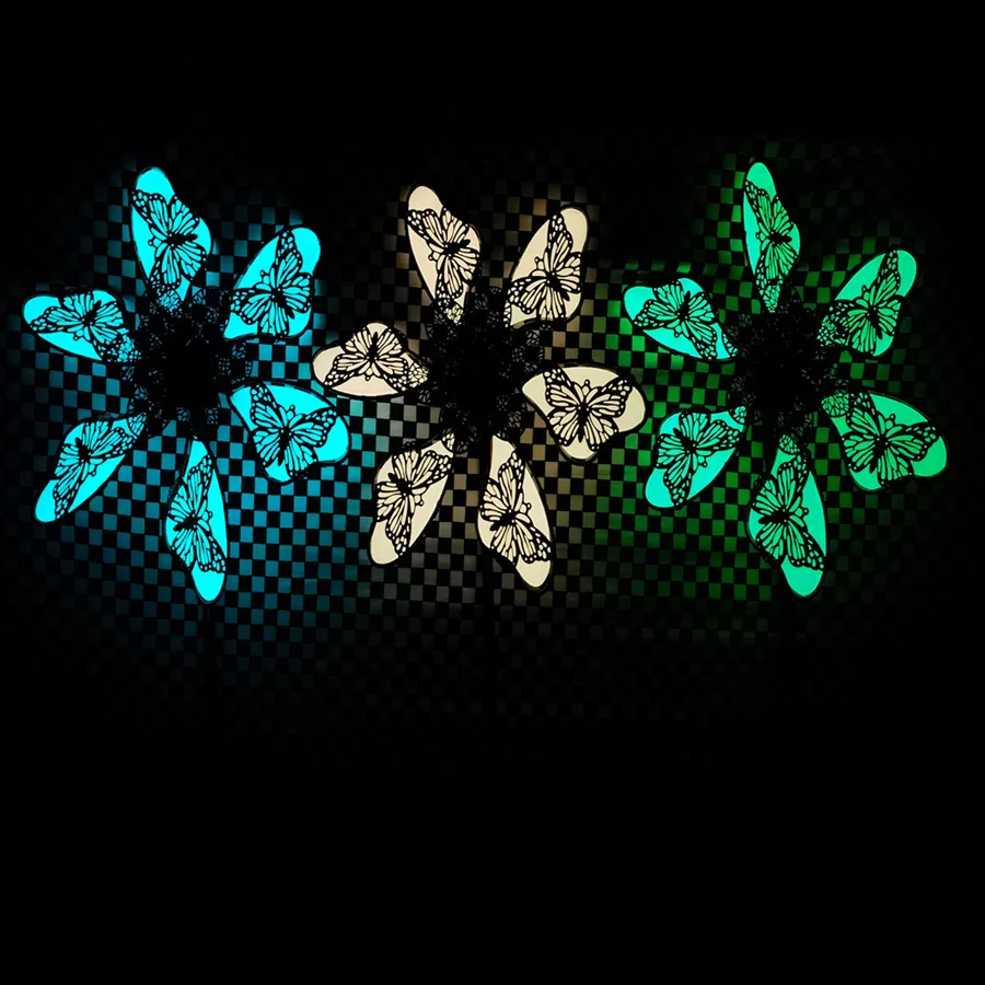2025 New Metal Craftsmanship Ornaments Luminous Butterfly Inserts Patio Outdoor Decoration Wrought Iron Windmill Butterfly Decoration Garden Art Decor Windmill Toys Garden Windmill