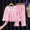 Miniso Kuromi Cinnamoroll Autumn Children's Pajamas Set Anime My Melody Long Sleeved Sleepwear Set Little Girl Home Clothing 5
