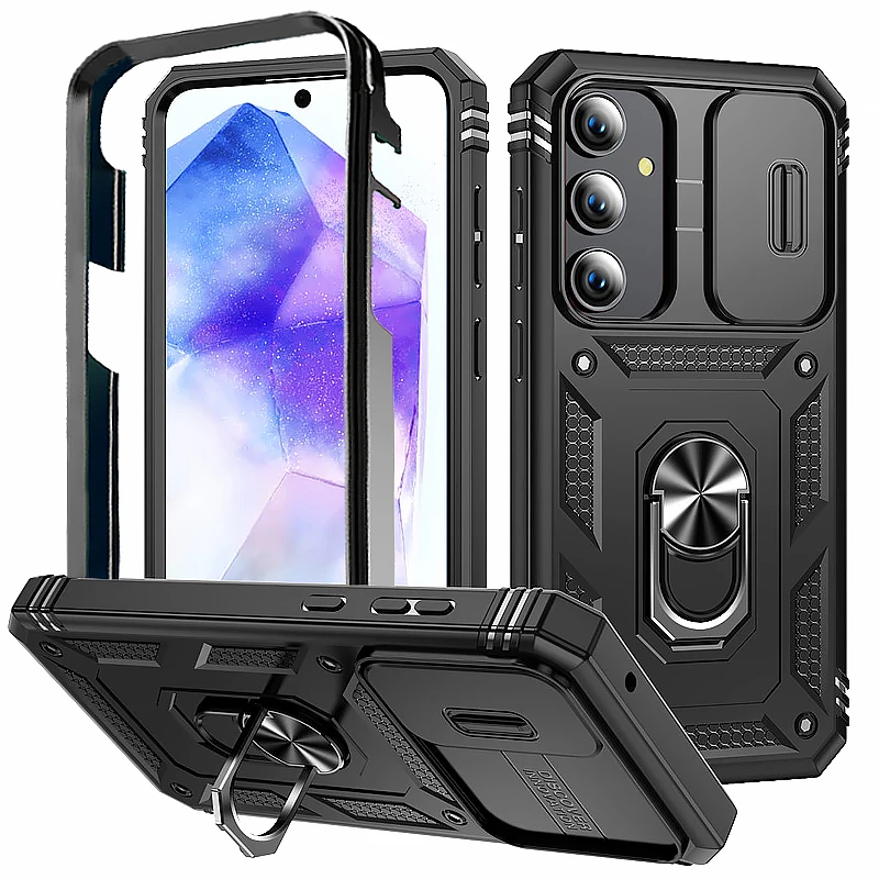 Ultimate 360° Protection Armor Phone Case with Car Magnet Ring Stand