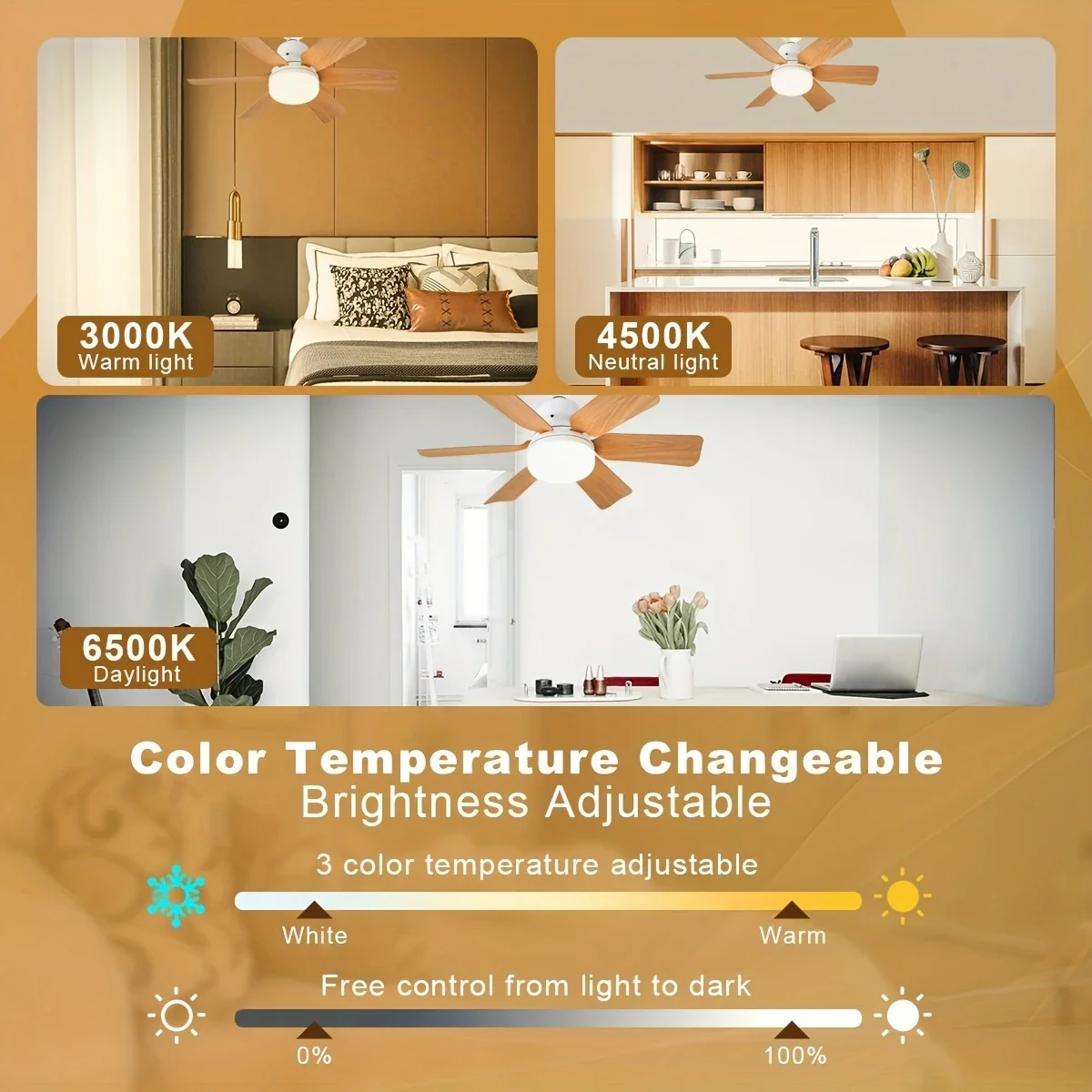 40W E27 Wood Grain Square Leaf Ceiling Fan With Light Remote Control Dimmable Base Smart Electric Fan Ceiling Led Light