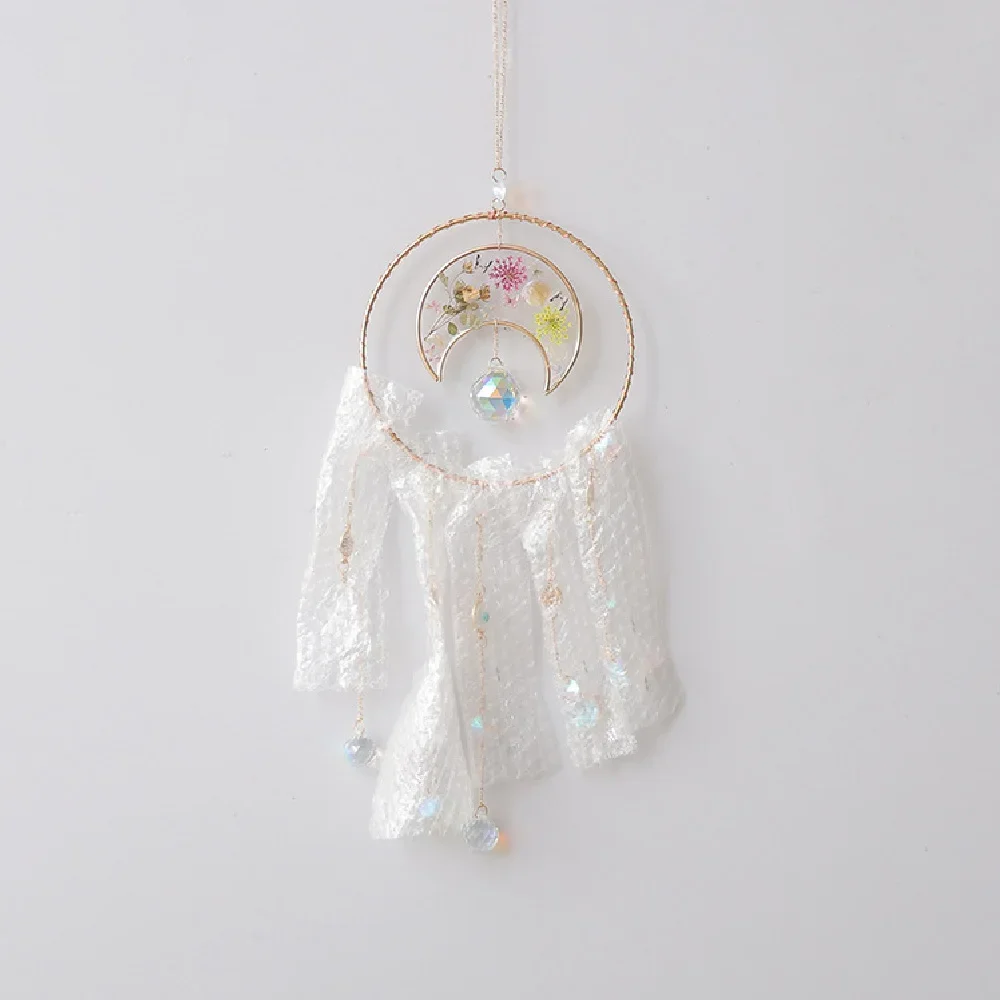 Crystal Wind Chime Prevent Cloudy Tarnished Reflect Different Lighting Effects Natural Moon Dream Catchers Windbell Ornament