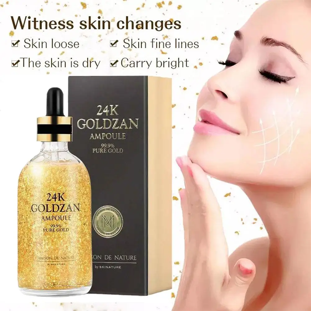

24k Gold Face Serum Anti Aging Firming Lifting Reduce Korean Shrinks Lines Fine Whitening Care Skin Moisturizing Pores Prod B3G7