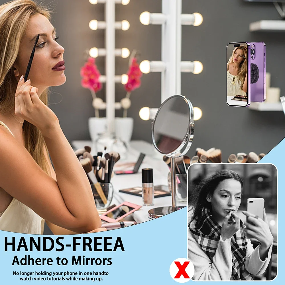 Mptionx Magnetic Suction Cup Phone Mount Silicone Suction Phone Case Grip Stand Holder Hands-Free Mirror Shower Holder Mou