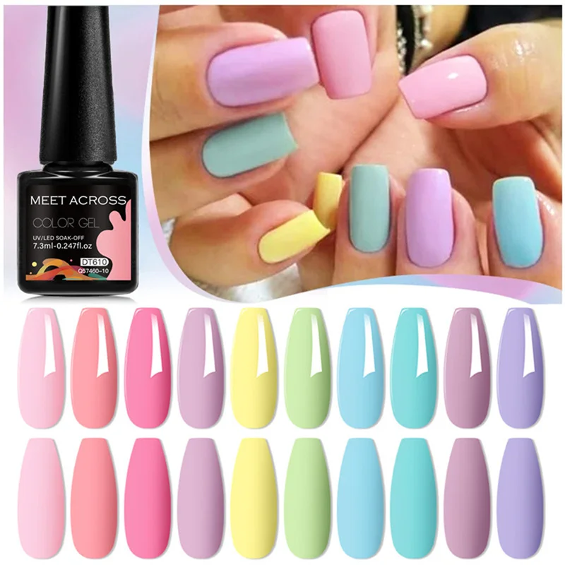 

7.3ml Macaron Candy Gel Nail Polish 160 Colors Spring Summer Pink Purple Semi Permanent For Manicure Nail Art UV Gel Varnish