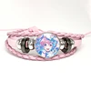 Project SEKAI Anime Momoi Airi MORE MORE JUMP! Pink Leather Bracelet Glass Cabochon Button Multilayer Bangles Wristband Gift 1