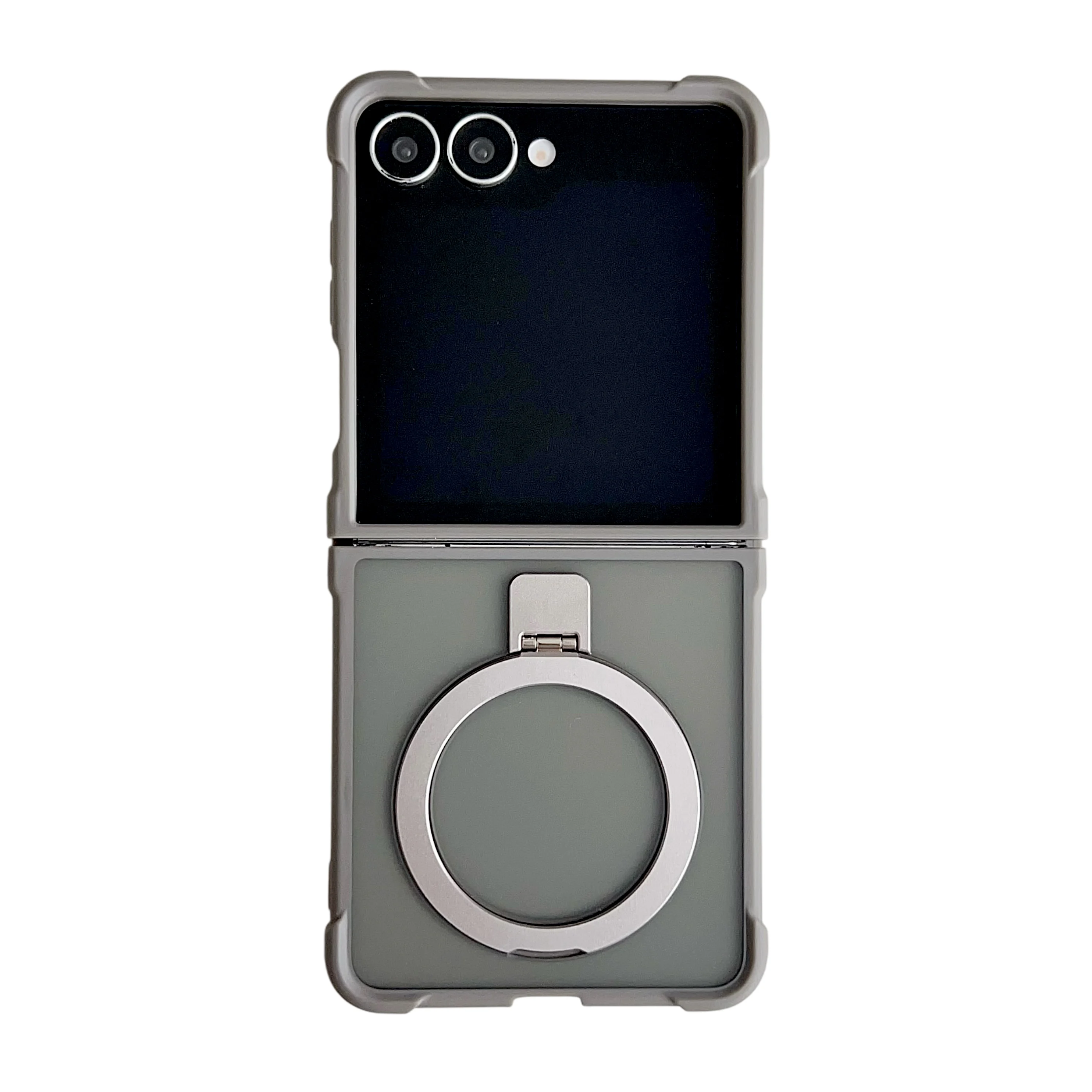 Frosted Translucent Magnetic Holder Case - Luxury Shockproof Soft Cover