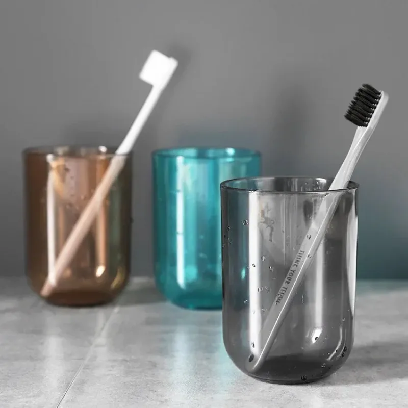 Transparent Bathroom Toothbrush Tumbler For Couples_voghion.com