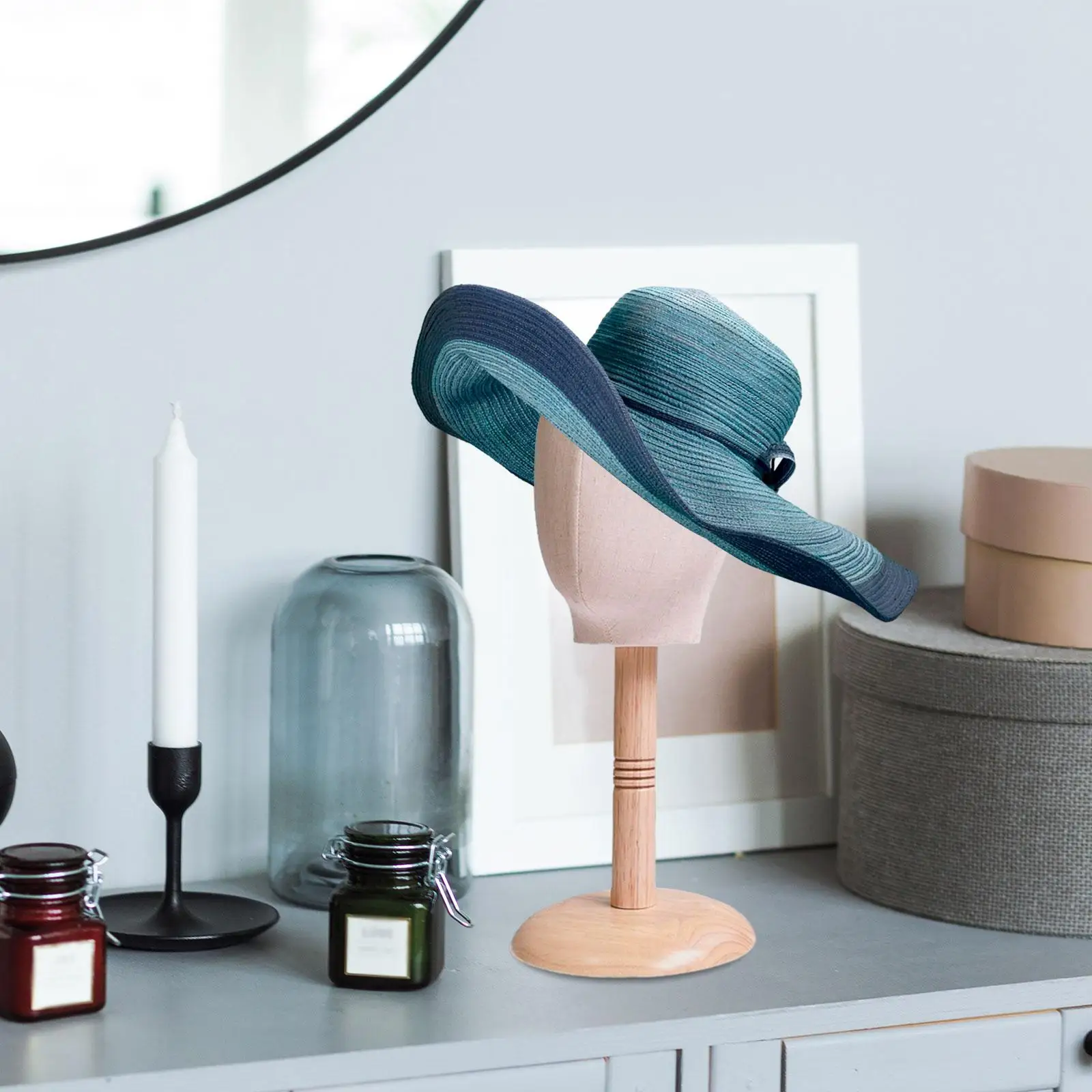 

Mannequin Head Wig Head Fabric Head Versatile Hat Rack Wig Display Holder Hat Holder for Headband Wig Headdress Business Home