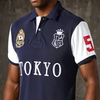 TakJapan Royal-Polo à manches courtes pour homme, coton, couleur contrastée, design original, loisirs, sports, fête, littérature, luxe 3