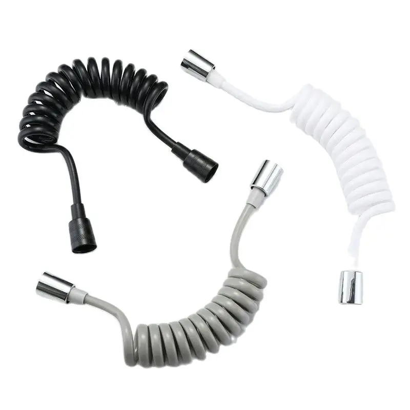 Flexible Universal Shower Hose with Spring Extension - Durable Hand Sprayer Connector