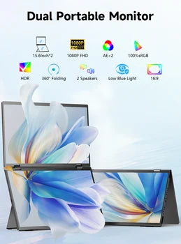 Extensor de pantalla triple para computadora portátil, 15,6 2