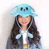 Rabbit Ear Sunshade Straw Hat Children Sun Hat Summer Sunscreen Ear Moving Bunny Hat Cosplay Party Holiday Hats 4-12 Years 3