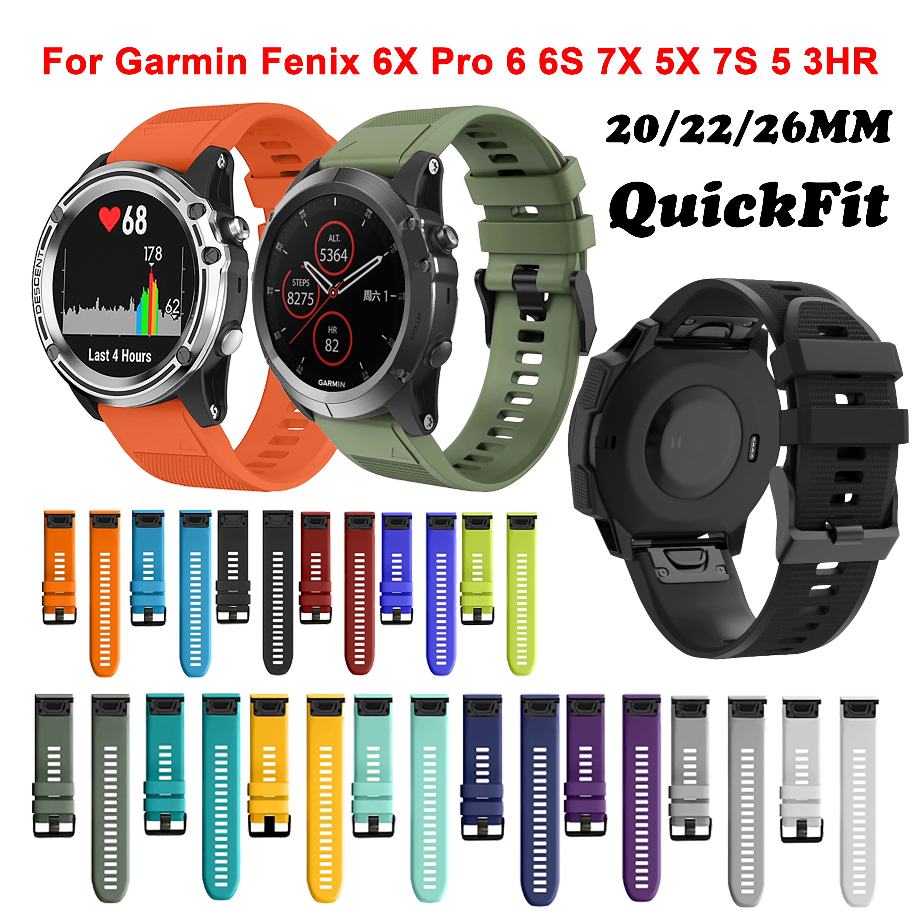 6x Pro Garmin 5x Plus Bands Magnetic Silicone Watch Band Strap For