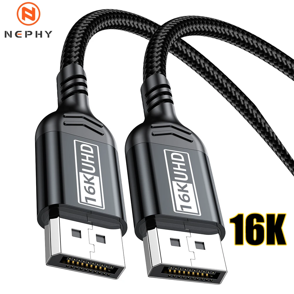 Ultra High-Speed DisplayPort 2.1 Cable - 16K 80Gbps 12-Bit HDR VRR Video Cord (Lengths: 1m to 5m)