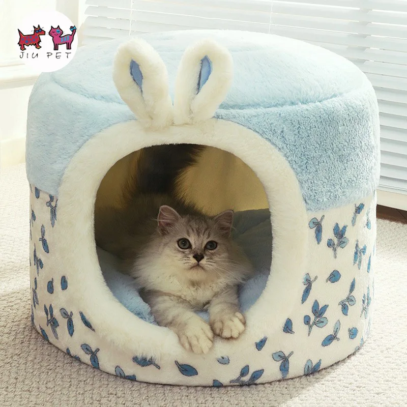 

Cat litter universal all season winter warm closed bed house villa sofa cute kitten dog kennel pet supplies