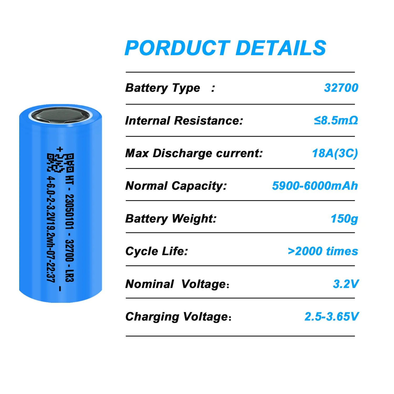 1-10PCS 32700 LiFePO4 Battery 6000mAh 18A 3C Discharge 3.2V for UPS storage batt