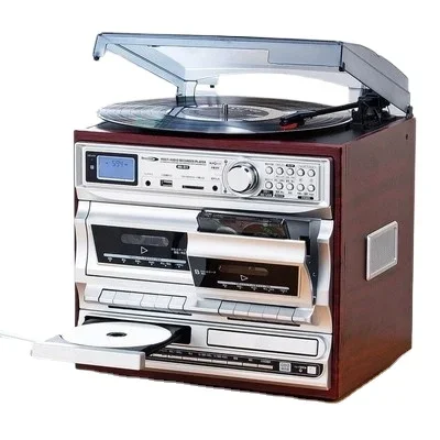 Giradischi In Vinile Jukebox Moderno Fonografo Antico Bluetooth Audio Multifunzione Radio Tape Cd Usb