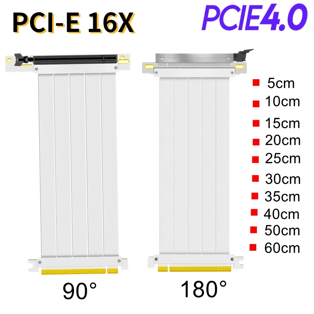 Cabo Extender Riser Pci Express X16 Flexível Plana Placa de Vídeo Pcie Vertical Gpu Gen4 Pcie 4.0 16x 560cm Novíssimo
