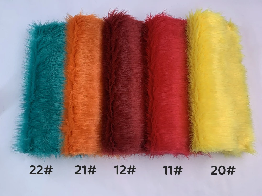 Kunstfell-Stoff 30x50cm Polyesterfaser Mittlere Dicke Webtechnik 2,5cm Lange Fellsträhnen Stoff für Cosplay Fursuit Fellmaterial – Detail 9
