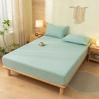 Solid Color Fitted Sheet with 2 Pillow Cases, Ultra Soft, Wrinkle Free, Breathable Deep Pocket Bed Sheet Hotel Quality Full Size 2