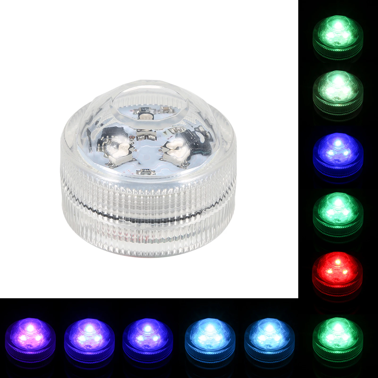 미니 LED RGB 수중 조명 다채로운 램프 수중 캔들 라이트 IP68 방수 리모컨 포함 6개입