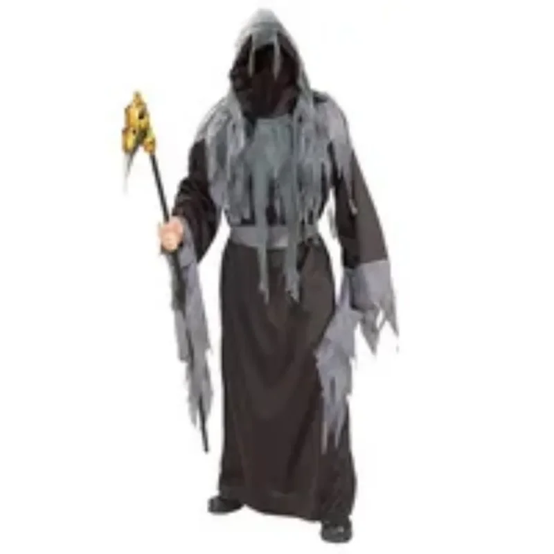 Halloween Cosplay Skeleton Costumes High-quality Grim Reaper Costume with Hat Masks Skeleton Hands Costumes Adults Men