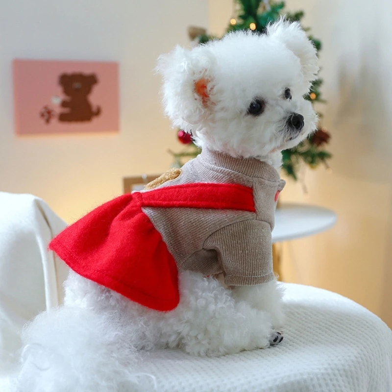 

Кошка Костюм Санты Собаки Рождество Красные платья Толстая верхняя одежда Pet Фестивальный наряд