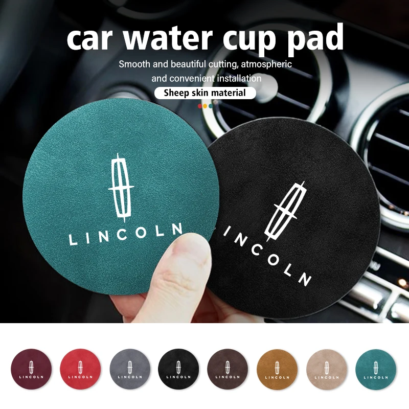 Sheepskin Car Coaster Water Cup Holder Anti-skid Slot Pad For Lincoln Navigator MKZ MKX MKC MKT Continental Nautilus 2pcs cup holder coasters car coaster pads