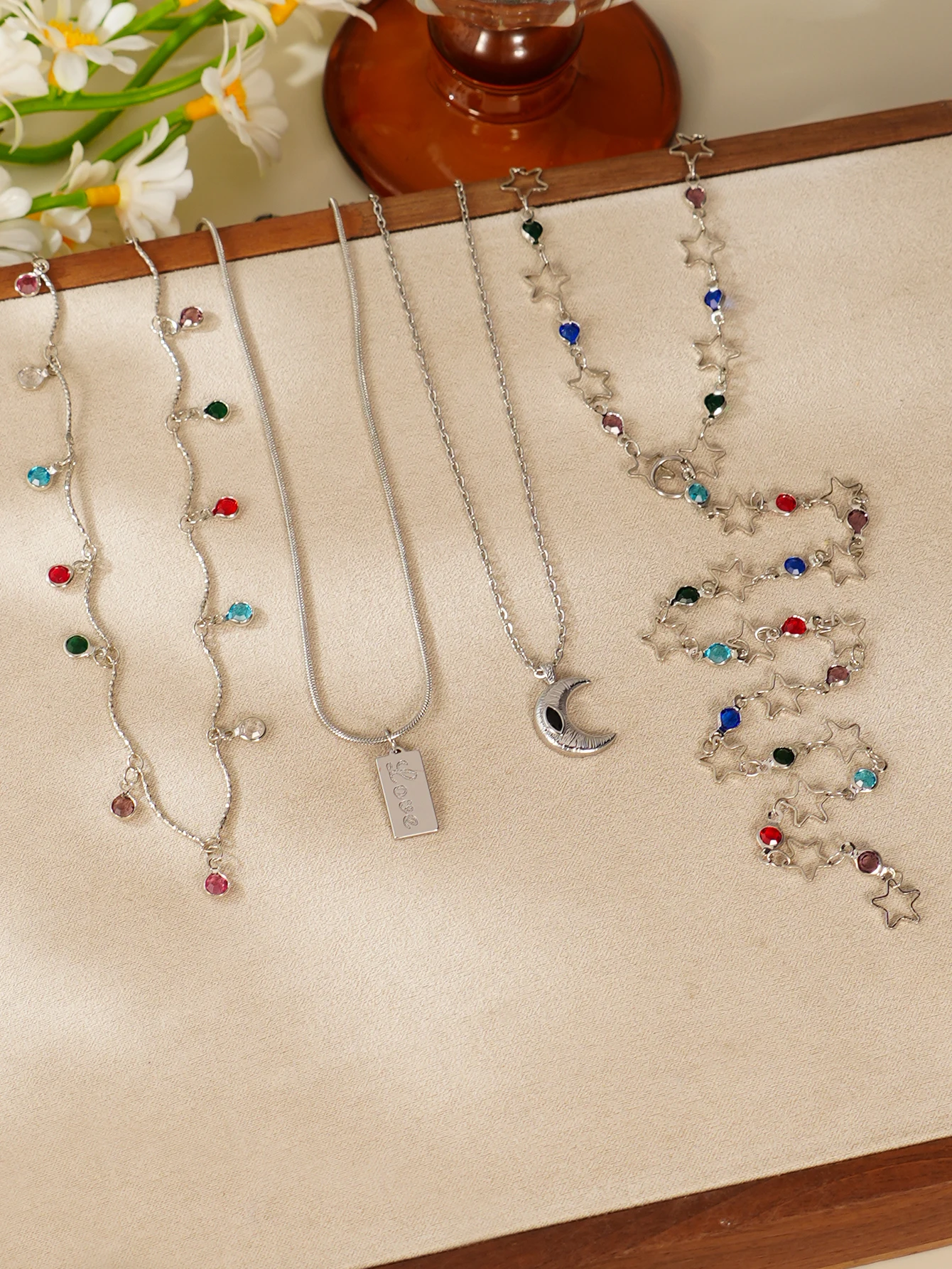 Boho Astrology Moon & Star Charms Jewelry for Women