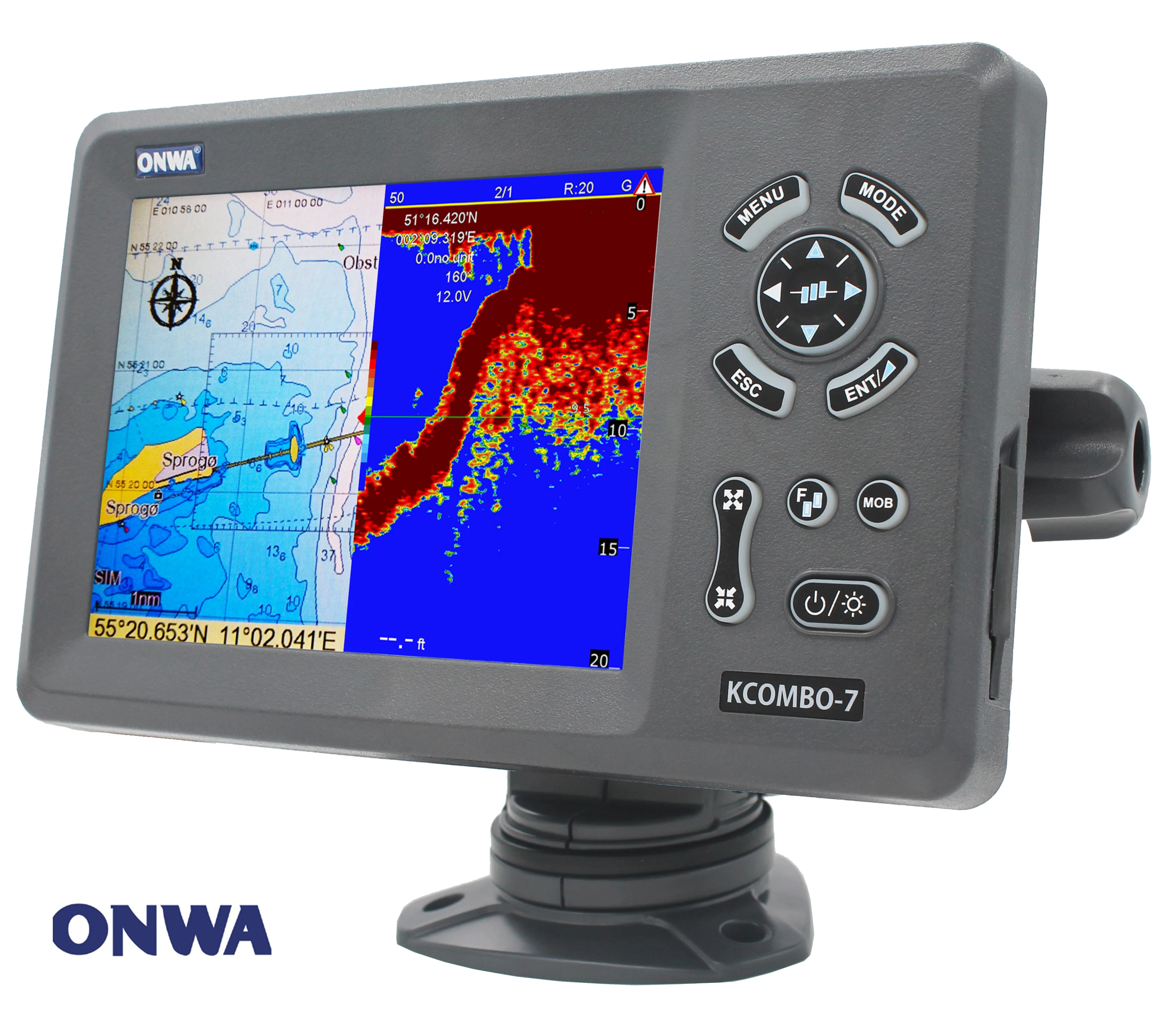 Onwa Kcombo-7a 7inch Marine Gps Combo Transducer Color Lcd Gps Plotter  Combo With Fishfinder Gps +fish Finder+ Class B Ais - Marine Gps -  AliExpress