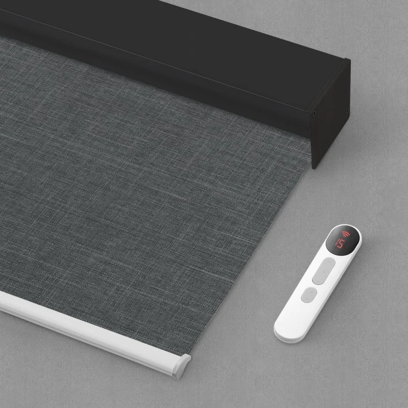 ขายร้อน 100% Blackout Dirt-proof Day และ Night Dual Layer ผ้าม่าน WiFi App รีโมทคอนโทรลไฟฟ้า Roller Blinds สําหรับ Window 1