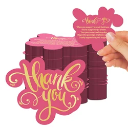 Set of 100 Distinctive Pink Thank You Cards (100 Pcs)