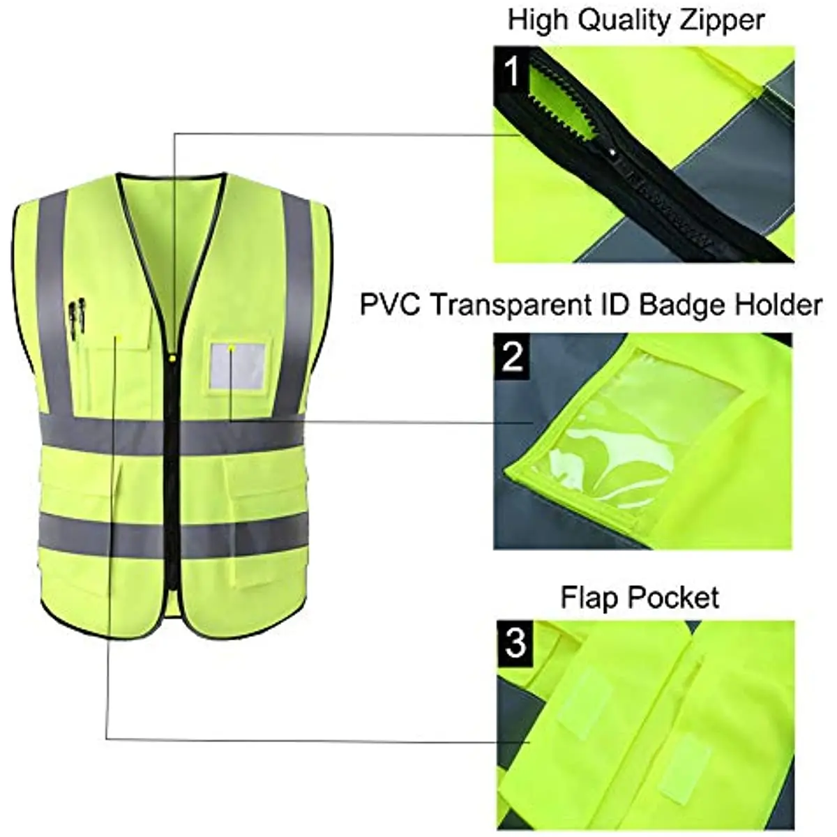 Reflective Safety Vest High Visibility XXXL Working Vest Motorcycle Jacket Fluorescent Signal For Men Woman Reflective Safety Vest Reflective Safety Jacket