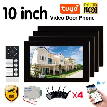 Tuya 10Inch Touch Monitor Video Wifi Intercom Smart Home video  3 / 4 Family Apartment doorbell System 1080P Wide angle Camera 1