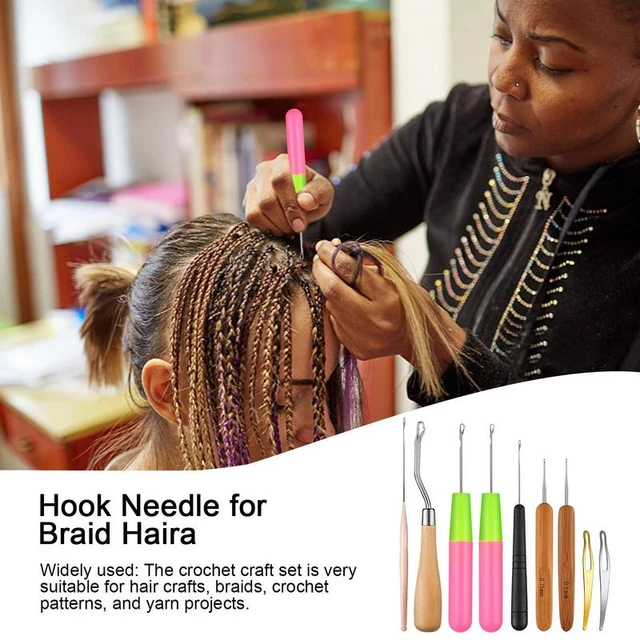 Hair Crochet Hook For Braids 9pcs Tool Set For Dreadlock Braiding Hair  Locking Tool With Ergonomic