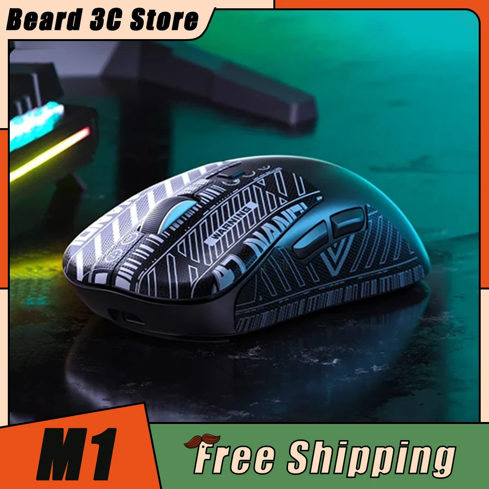 

Lingbao M1 беспроводная мышь Paw3325, три режима, Bluetooth, легкая игровая мышь для киберспорта, эргономичный ПК, мужские подарки